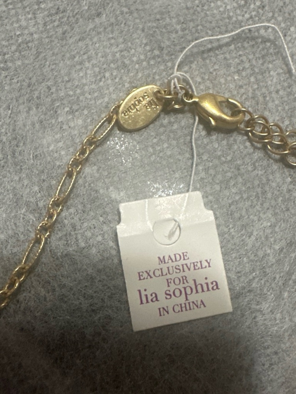 Lia Sophia Gold-Tone Necklace with Olive Green Charm Accents - Picture 3 of 3